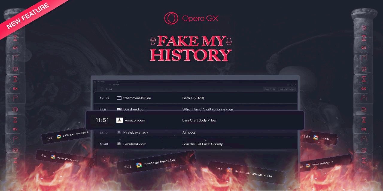 Opera GX, Sahte Geçmişim İsimli Yeni Özelliğini Duyurdu