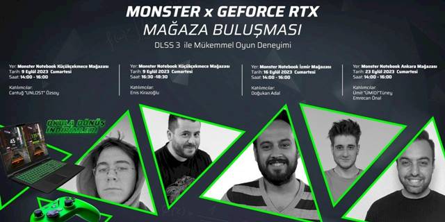 Monster x GeForce RTX Mağaza Buluşmaları Başlıyor
