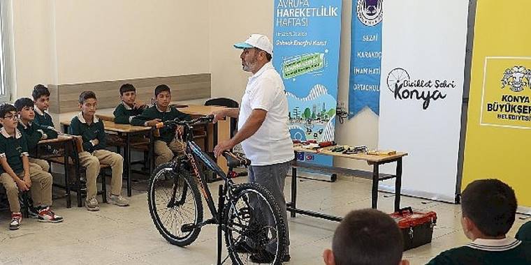 Konya Büyükşehir Okullarda Bisiklet Tamir ve Bakım Eğitimleri Veriyor