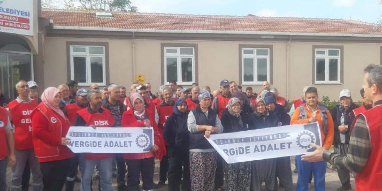 Keşan'da belediye çalışanları 'vergide adalet' mücadelesinde