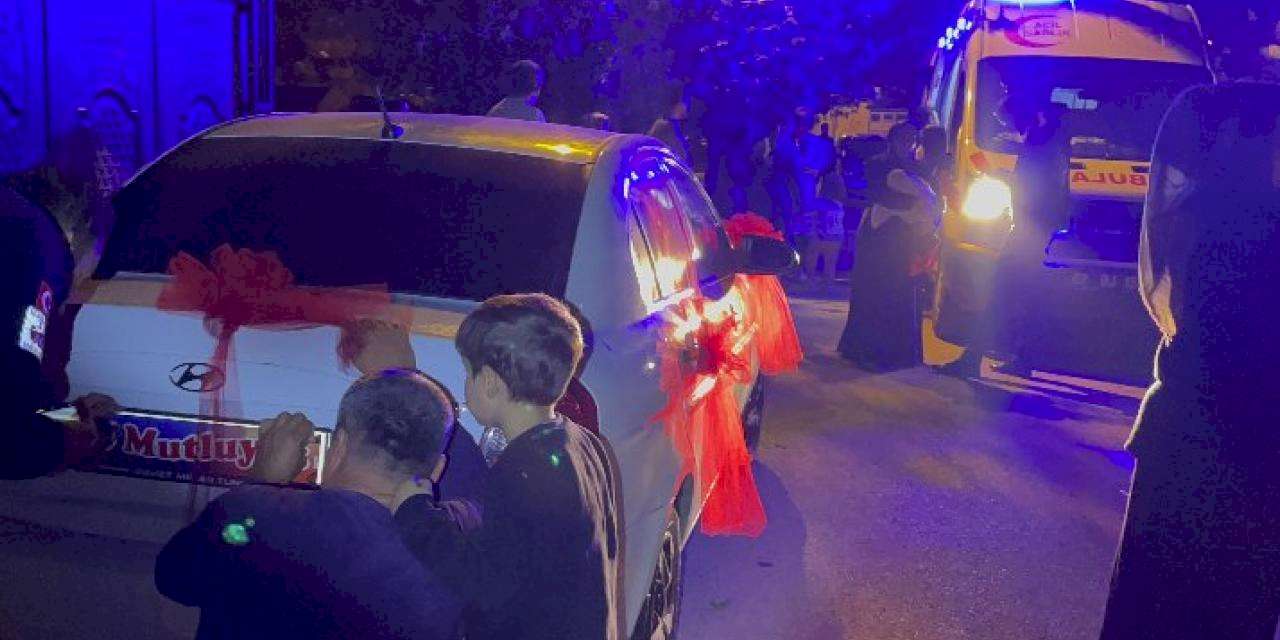 Düğün konvoyunda kaza