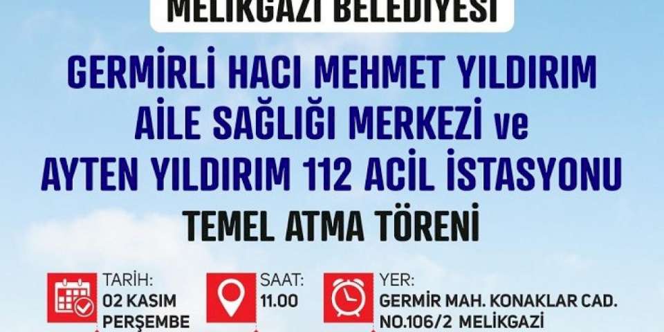 Kayseri Melikgazi'den Germir'ye aile sağlık merkezi