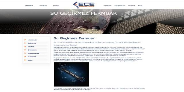 Su Geçirmez Fermuar Yapısal Özellikleri