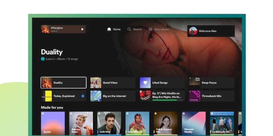 Spotify TV Uygulaması Yeni Ana Sayfa Görünümü İle Güncellendi