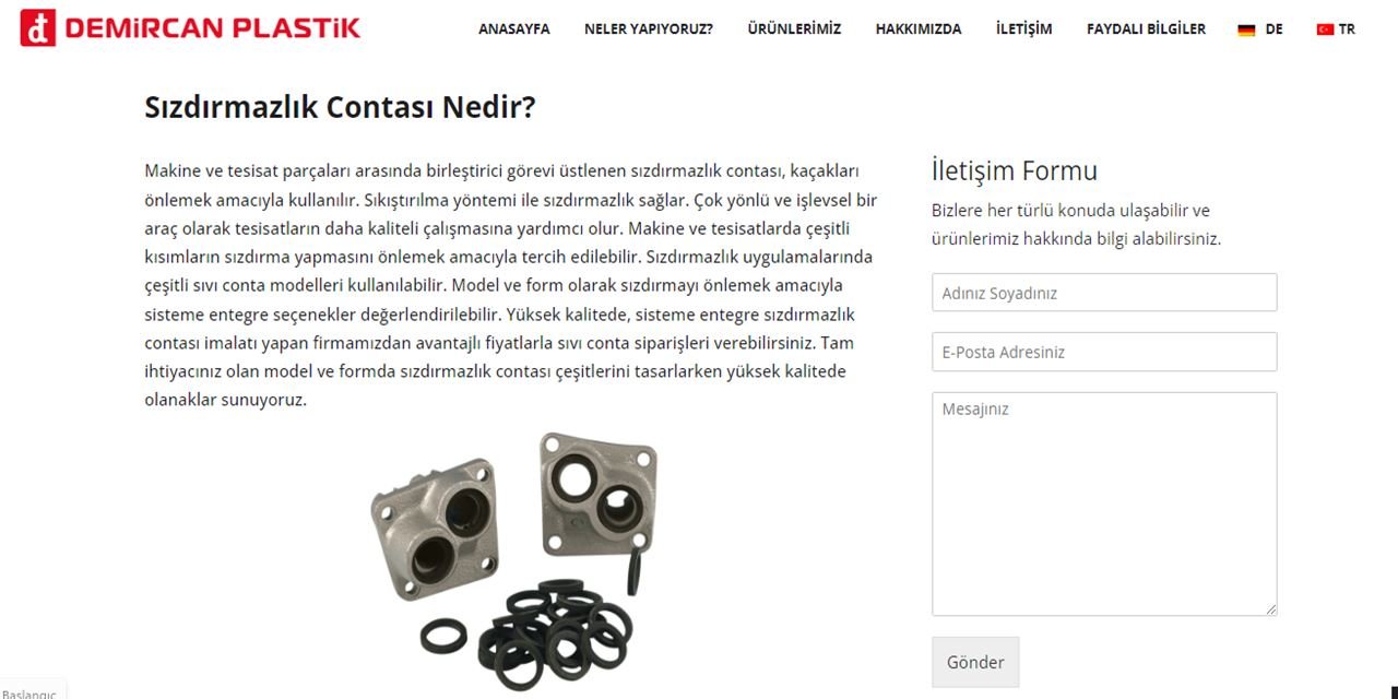 Sızdırmazlık Contası Çeşitleri