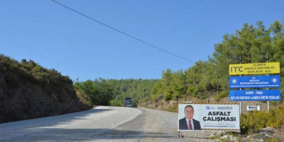 Alanya Katı Atık Tesisi yolu asfaltlandı