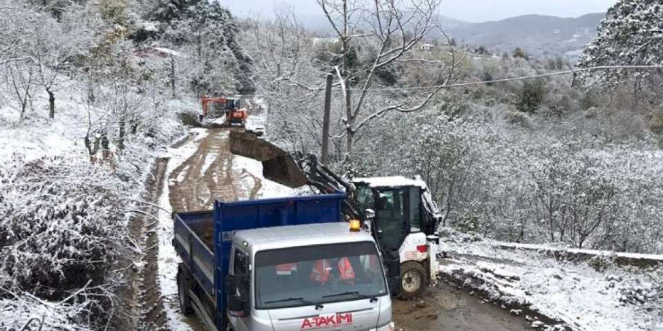 Kocaeli A Takımı kar mesaisinde