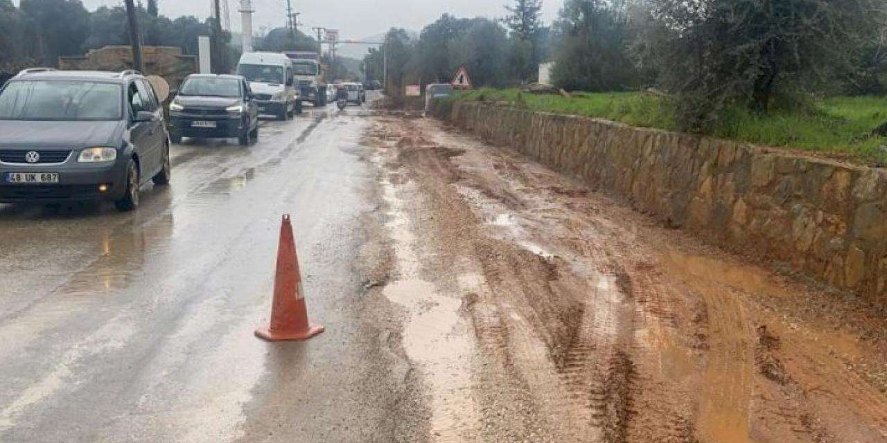 Bodrum Kızılağaç Yolunda bakım çalışması