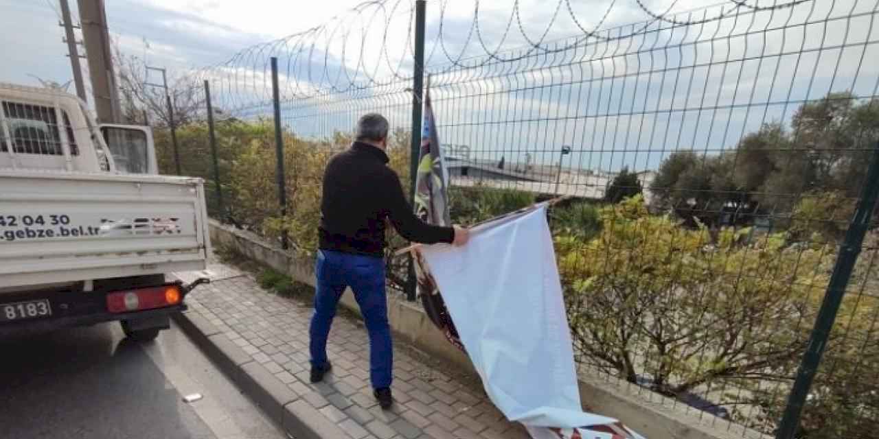 Gebze zabıtasından afiş denetimi