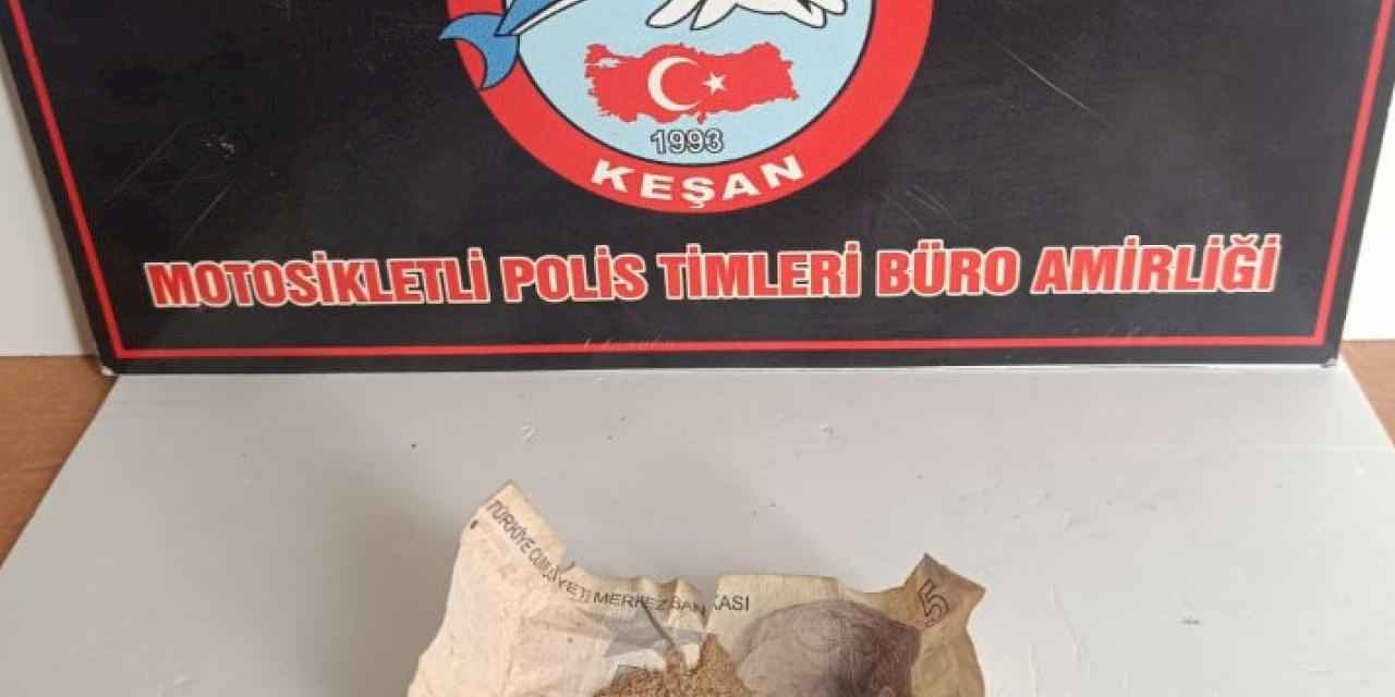 Keşan'da uyuşturucuya 1 gözaltı