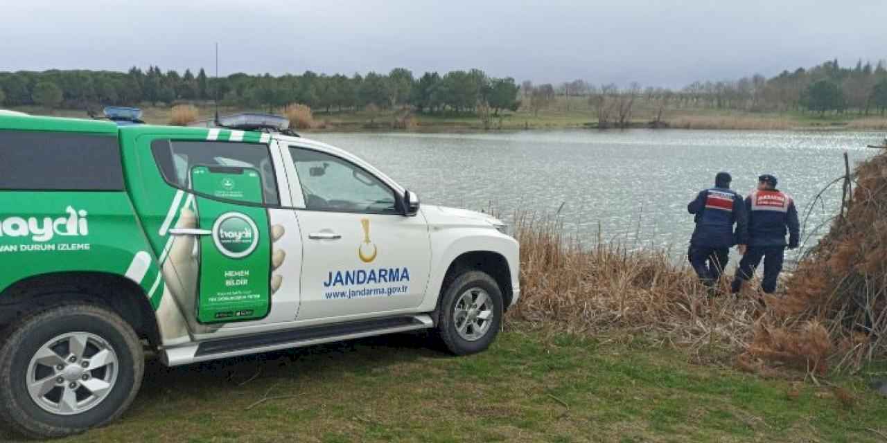 Edirne Jandarması’ndan Küküler Gölünde kaçak avcılığa denetim