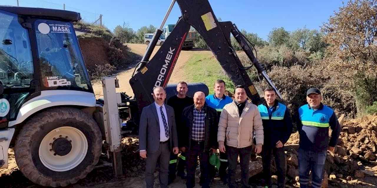 Manisa'da yağmur sularına koruge boru ile önlem