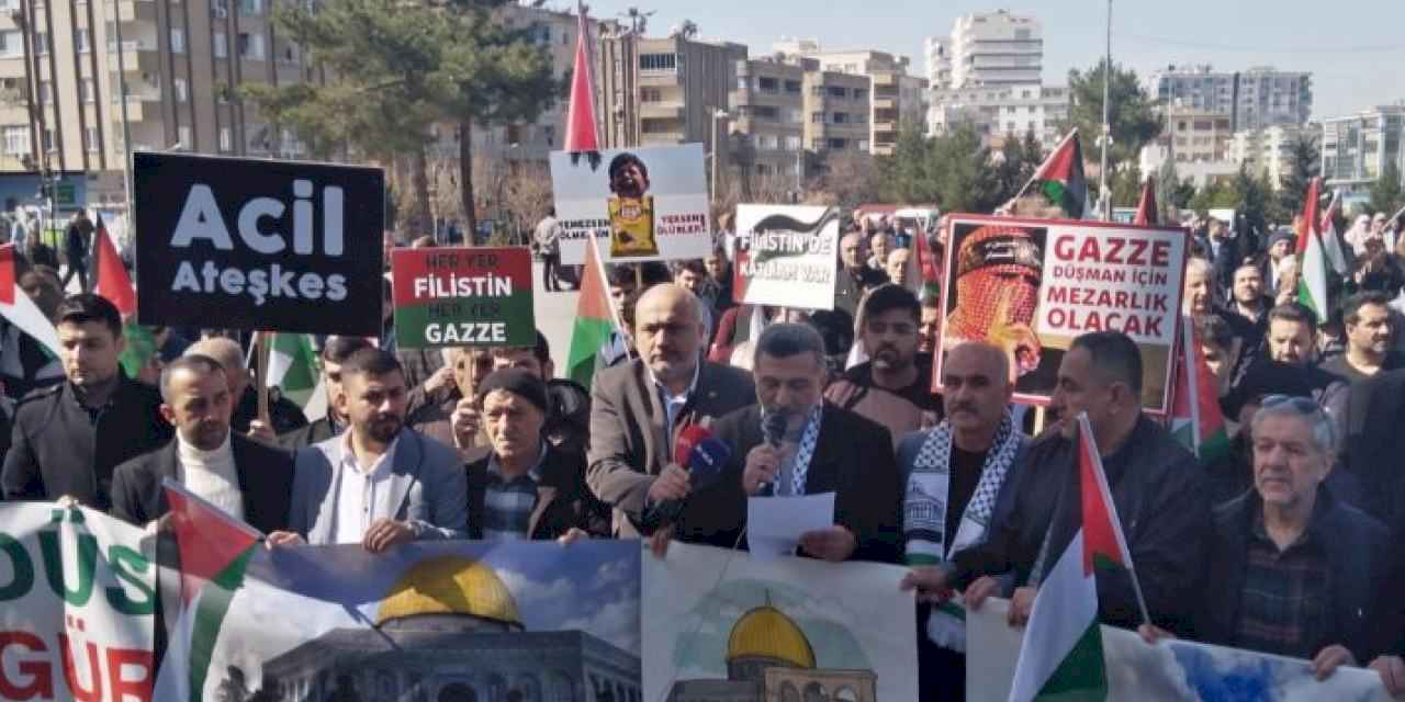 Mardin'de İsrail'in Gazze'ye saldırıları protesto edildi