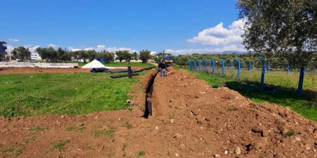 Manisa'da imara yeni açılan bölgede altyapı çalışması