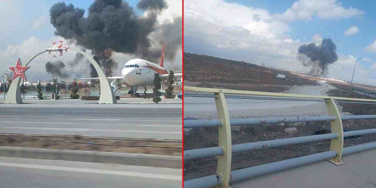 Konya'da askeri uçak düştü, pist onarım personeli şehit oldu