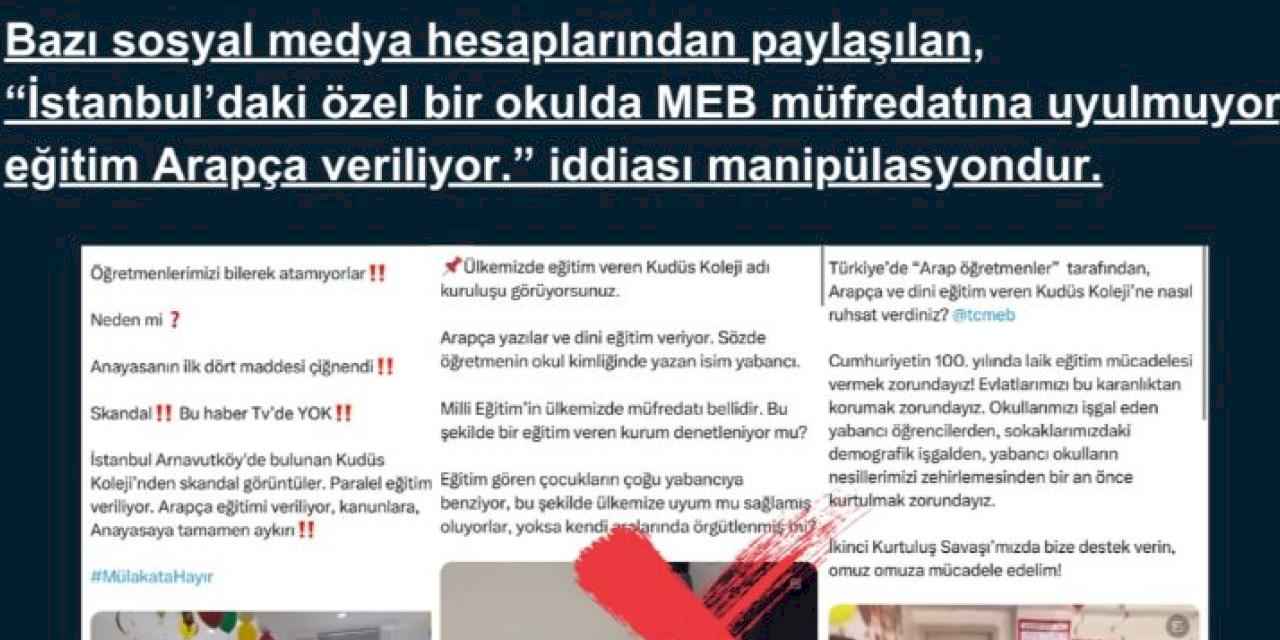 İletişim: Özel okulda müfredata uyulmuyor iddiaları manipülasyon