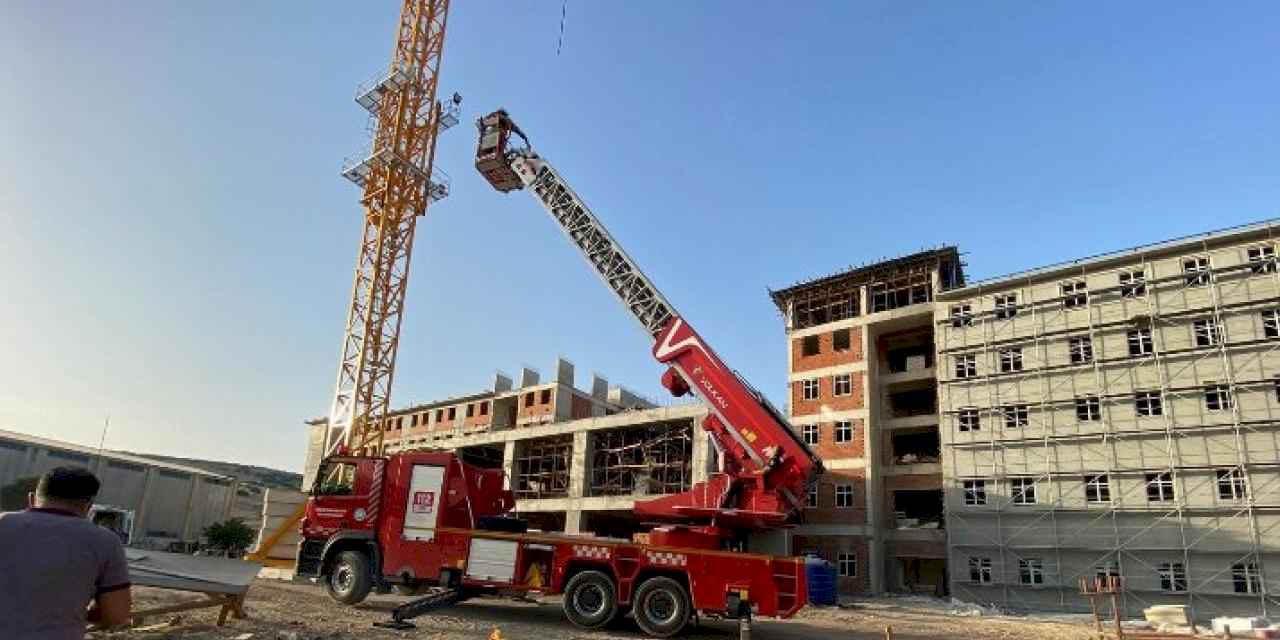 Manisa'da 33 metre yükseklikte kurtarma