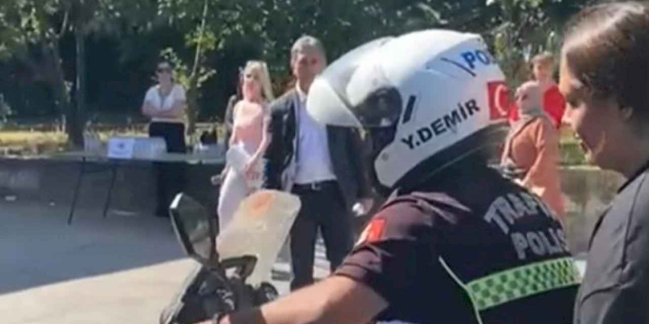 Gemlik İlçe Emniyet Müdürlüğü'nden sınava yetişemeyen öğrenciye destek