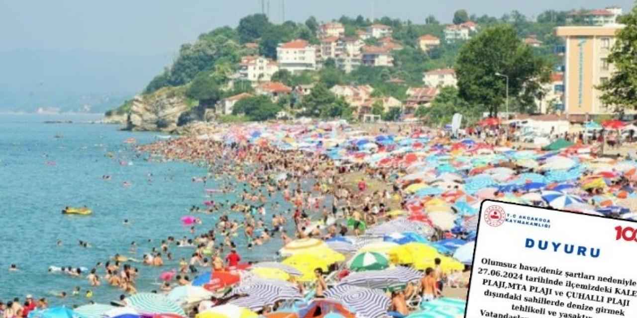 Akçakoca Kaymakamlığı belirli plajlar harici denize girmeyi yasakladı