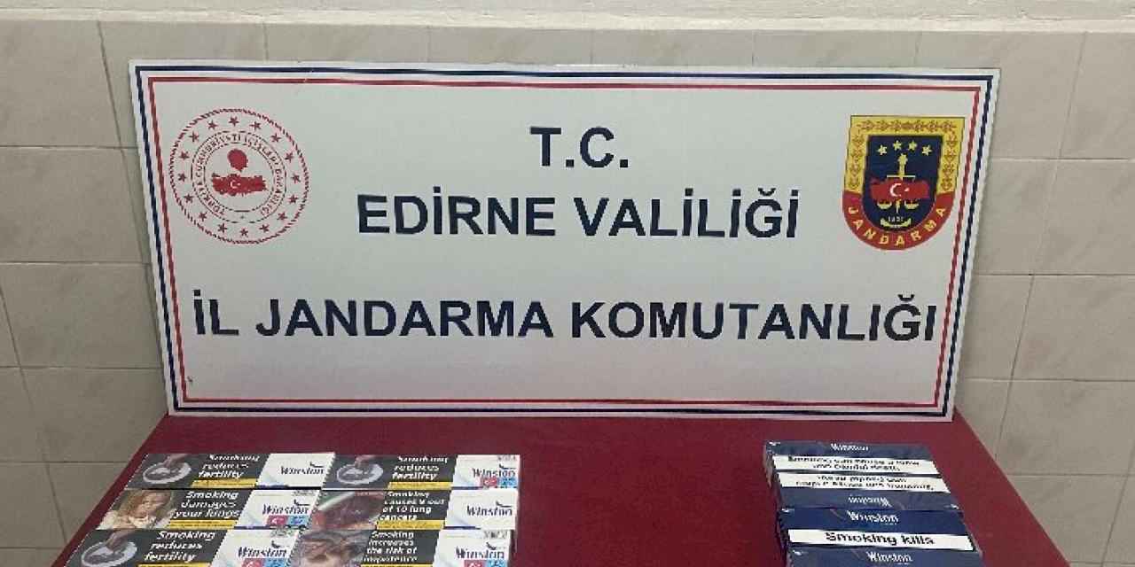 Edirne Enez'de 16 karton kaçak sigara ele geçirildi