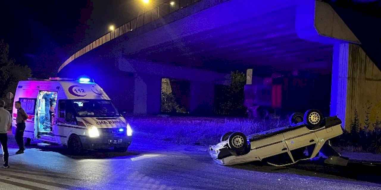 Düzce'de alkollü sürücü kaza yaptı