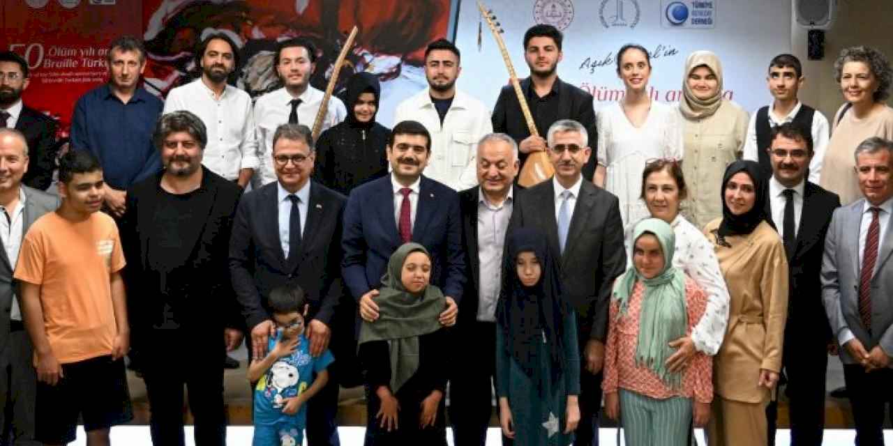 Aşık Veysel anısına Braille türkü kitabı