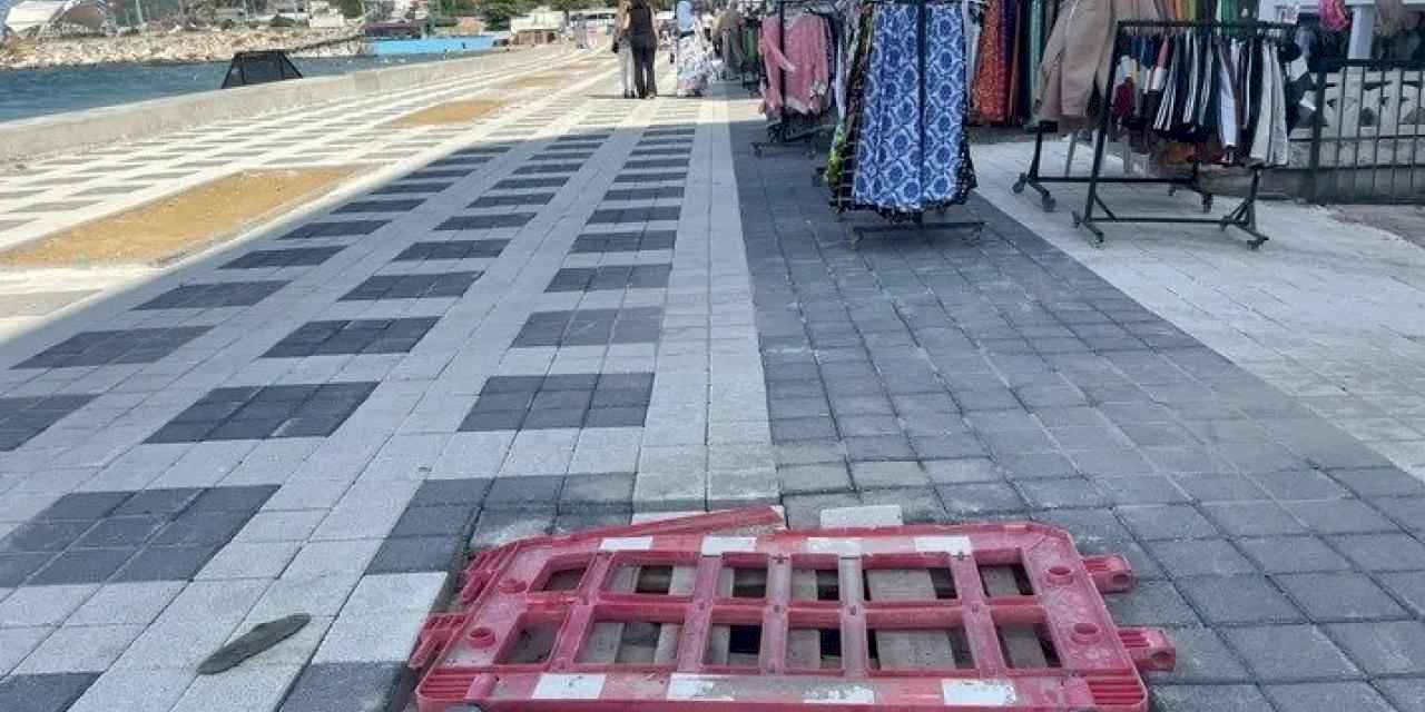 Mudanya'da tamamlanmayan sahil yollarına geçici yama