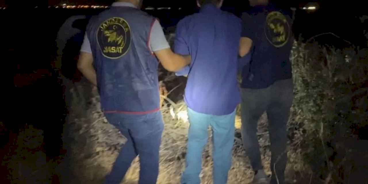 Keşan'da aranan şahıs ormanlık alana saklanırken yakalandı