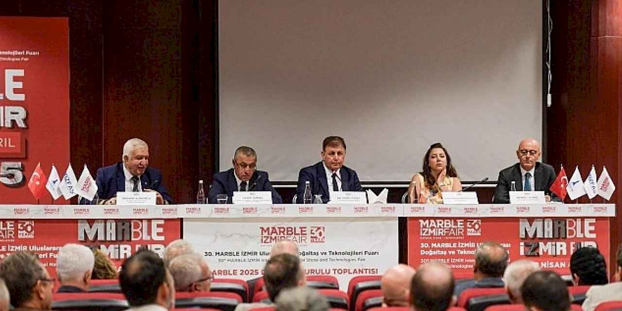 Başkan Tugay mermer sektörünün temsilcileriyle buluştu İzmir MARBLE 2025'e hazırlanıyor