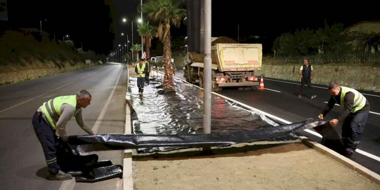 Güzelbahçe Belediyesinden gece mesaisi