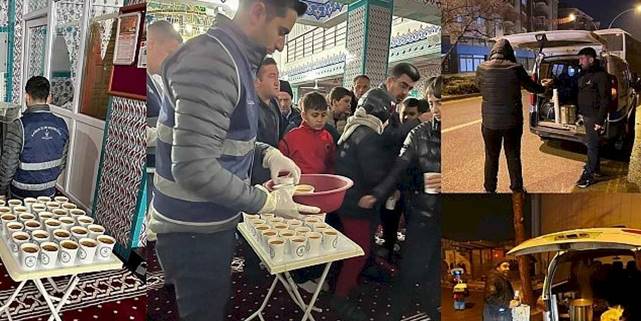 Kahramankazan Belediyesi, soğuk kış aylarında içleri ısıtmak için vatandaşlara her sabah sıcak çorba ikram ediyor.