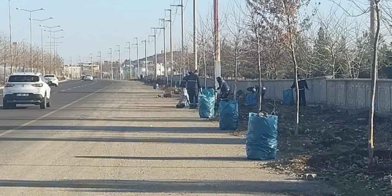 Diyarbakır kent girişlerinde temizlik çalışması