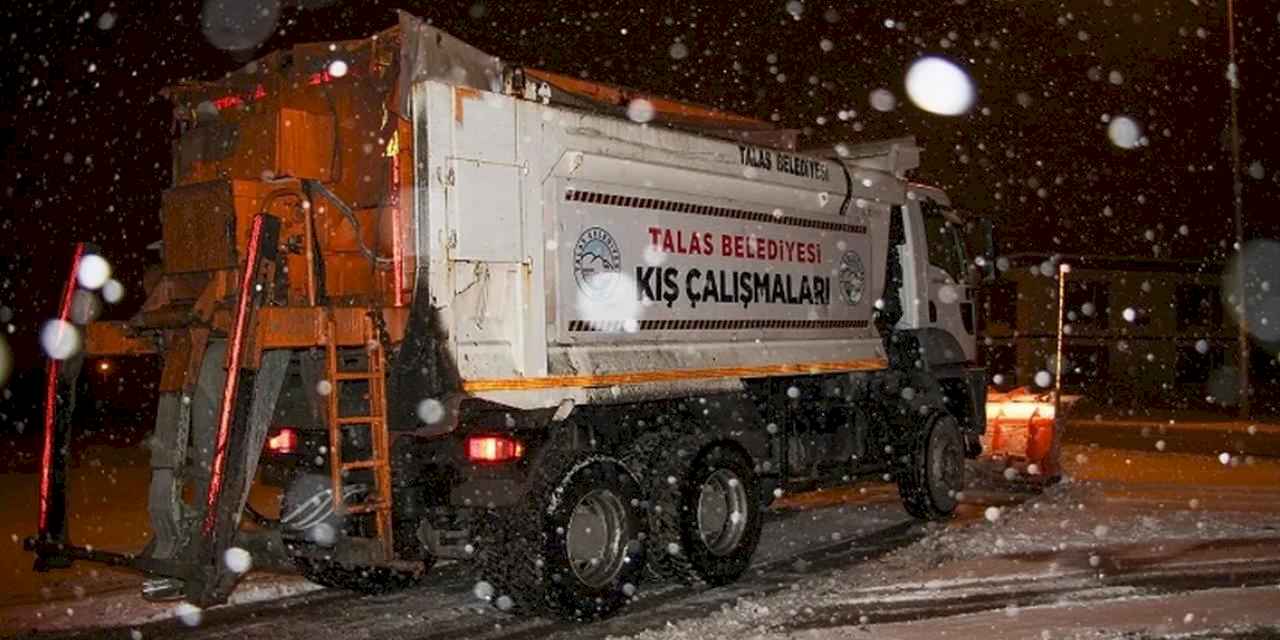 Kayseri Talas'ta kar seferberliği başladı