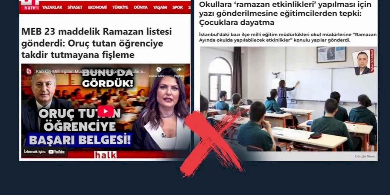 'Oruç tutmayan öğrenciler fişleniyor' haberleri manipülatif