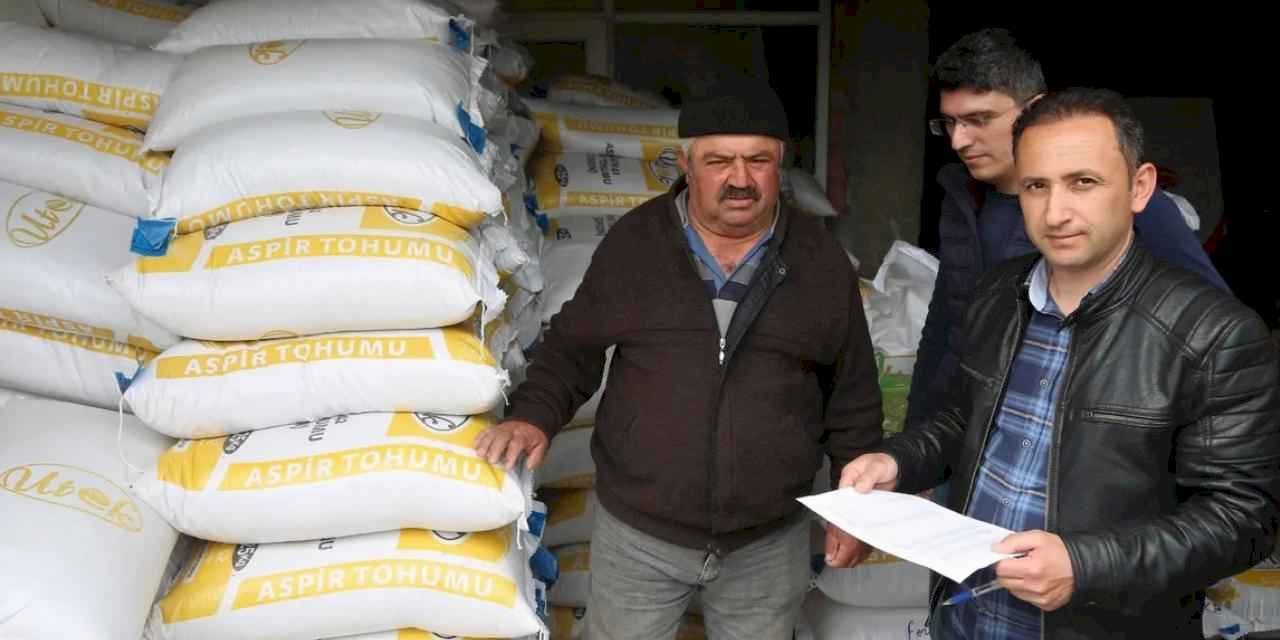 Bursa'nın dağ ilçelerine aspir tohumu dağıtıldı