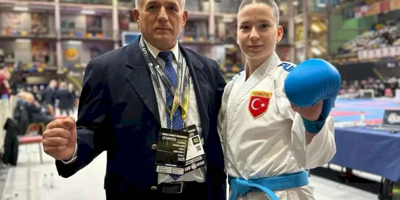 Bursalı karateci Nisanur Çakır'dan gümüş madalya