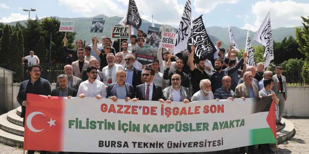 Bursa Teknik Üniversitesi'nde Gazze için çadır nöbeti