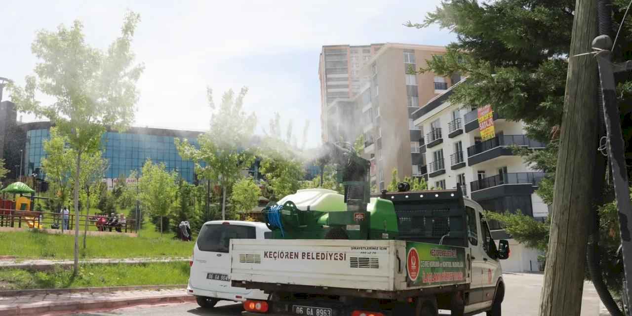 Ankara Keçiören'de ilaçlama çalışmaları hızlandı