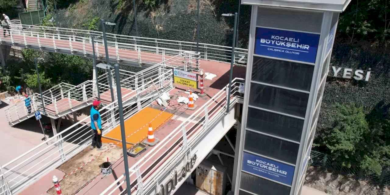 Kocaeli Büyükşehir’den üst geçitlere hassas dokunuş