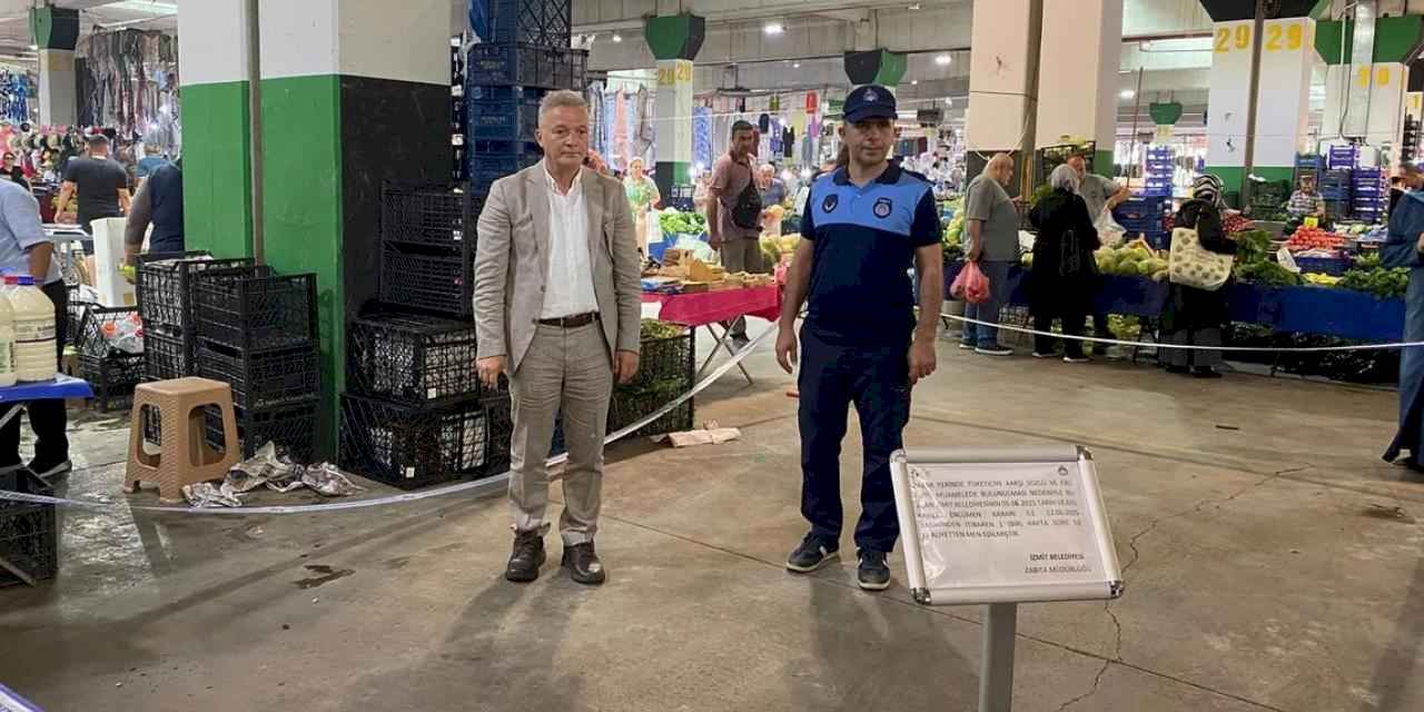 İzmit'te kötü muameleli pazarcıya 'tezgâh men' cezası!