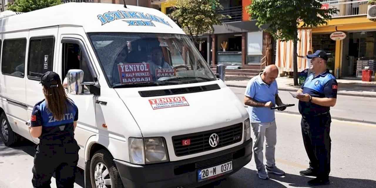 Denizli Büyükşehir’den şehir içi minibüs ve taksi denetimi