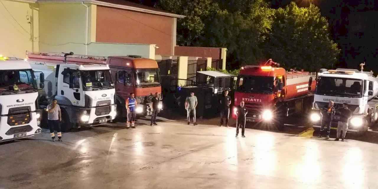 Konya’dan Antakya’ya destek! İtfaiye ekipleri gece yola çıktı