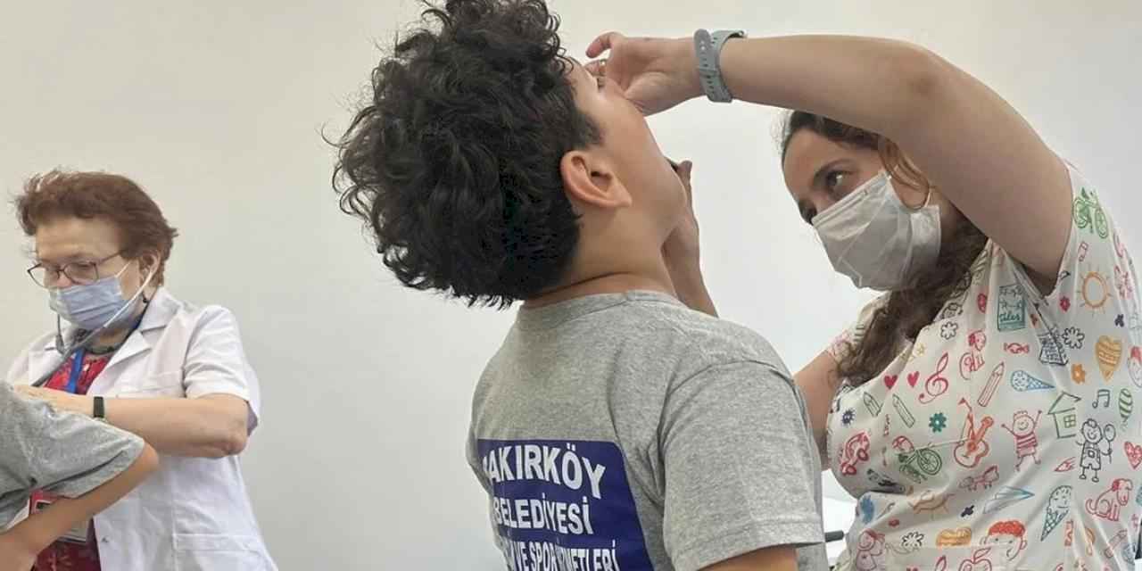 Yaz Spor Okulu öğrencilerine sağlık kontrolü