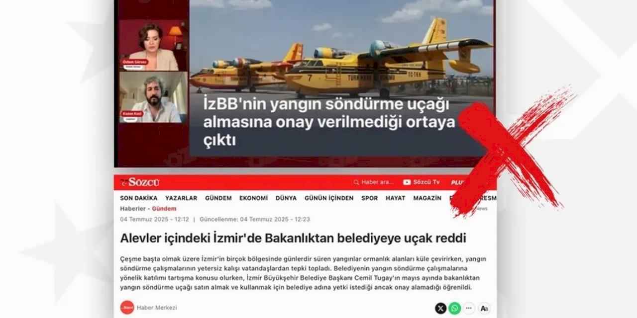 İzmir Belediyesi’nin yangın uçağı talebi iddiası asılsız!