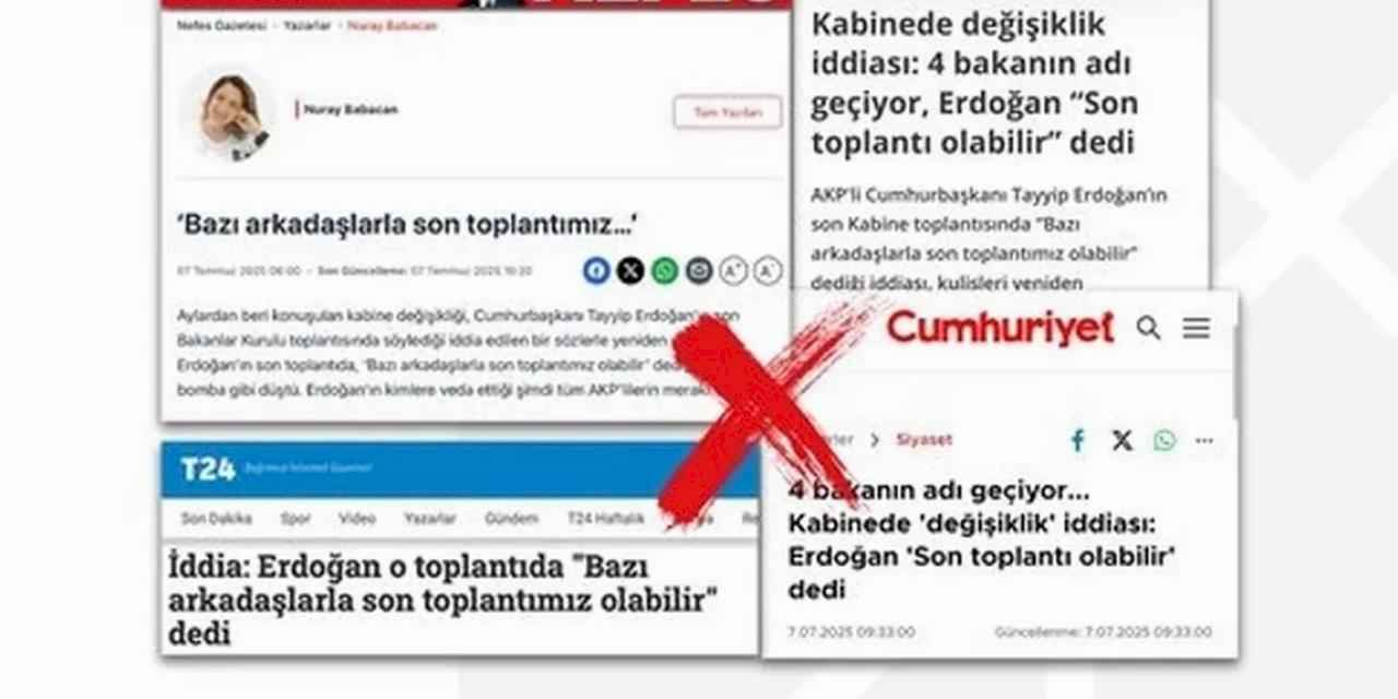 DMM'den 'Erdoğan’ın Kabine açıklaması' iddiasına yalanlama