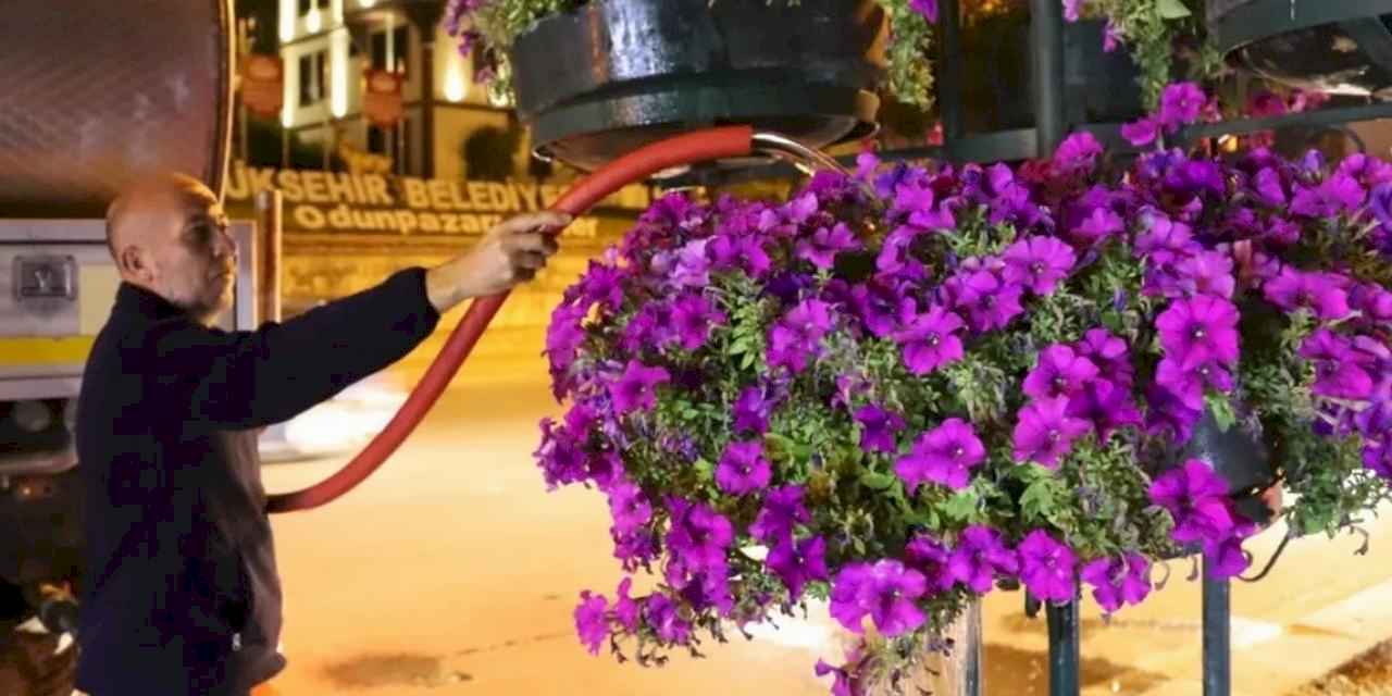 Eskişehir’de gece mesaisiyle yeşil alanlara can veriliyor