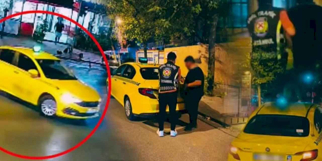 Kadıköy'de drift yapan taksici yakalandı! Ehliyete el, araca men!