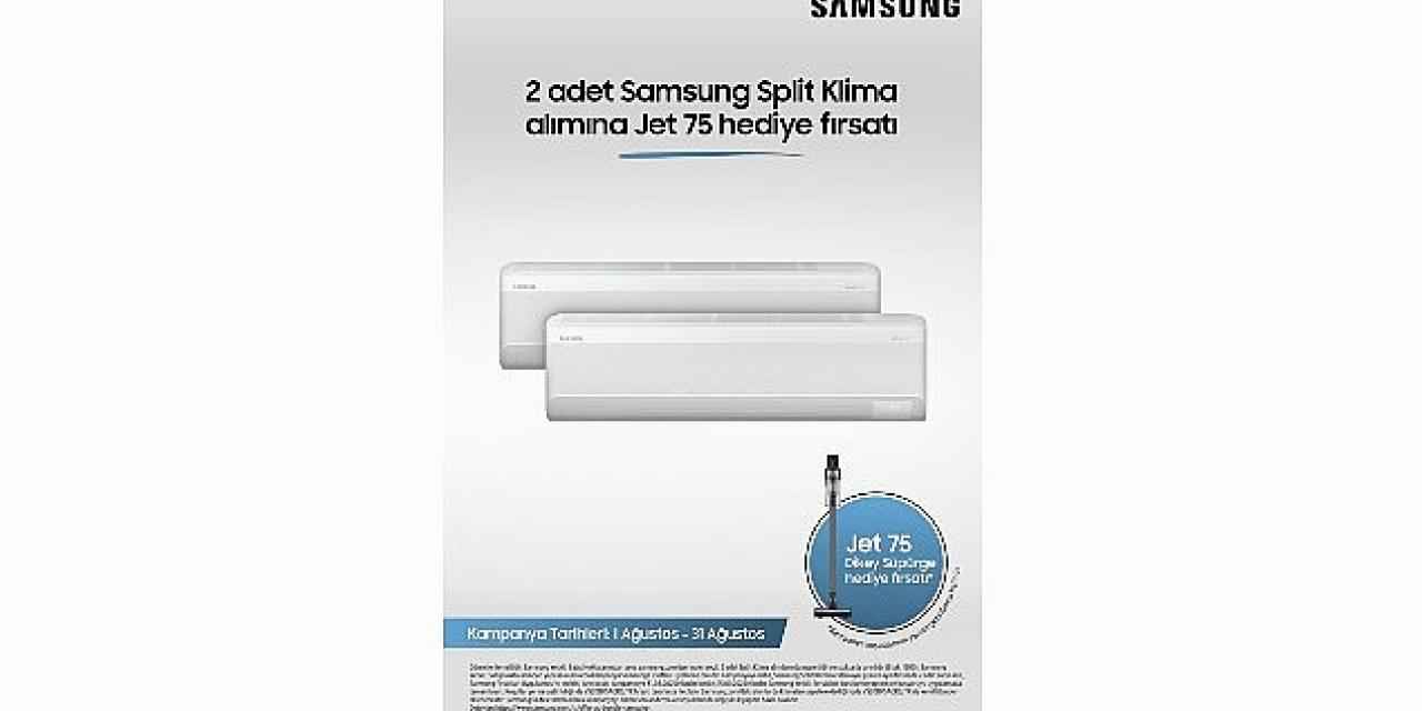 Samsung WindFree™ Split Klimalarda 2'li alımda JET 75 Dikey süpürge hediye!