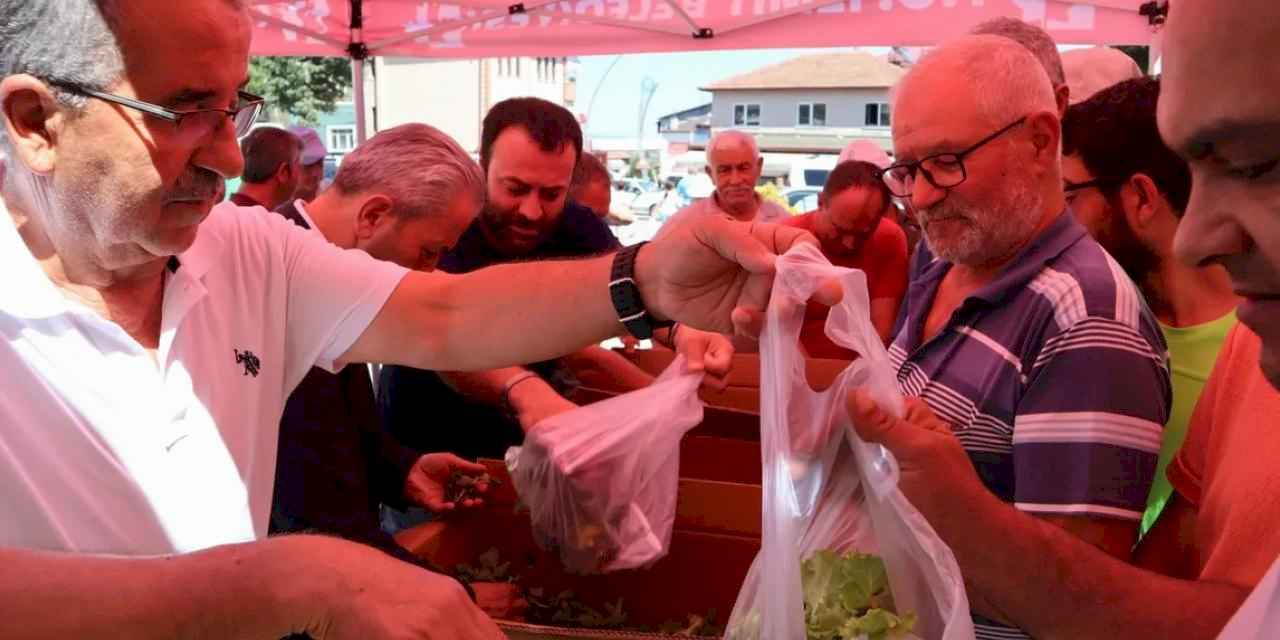 İzmit Belediyesi’nden Akmeşe’de üretime fide desteği