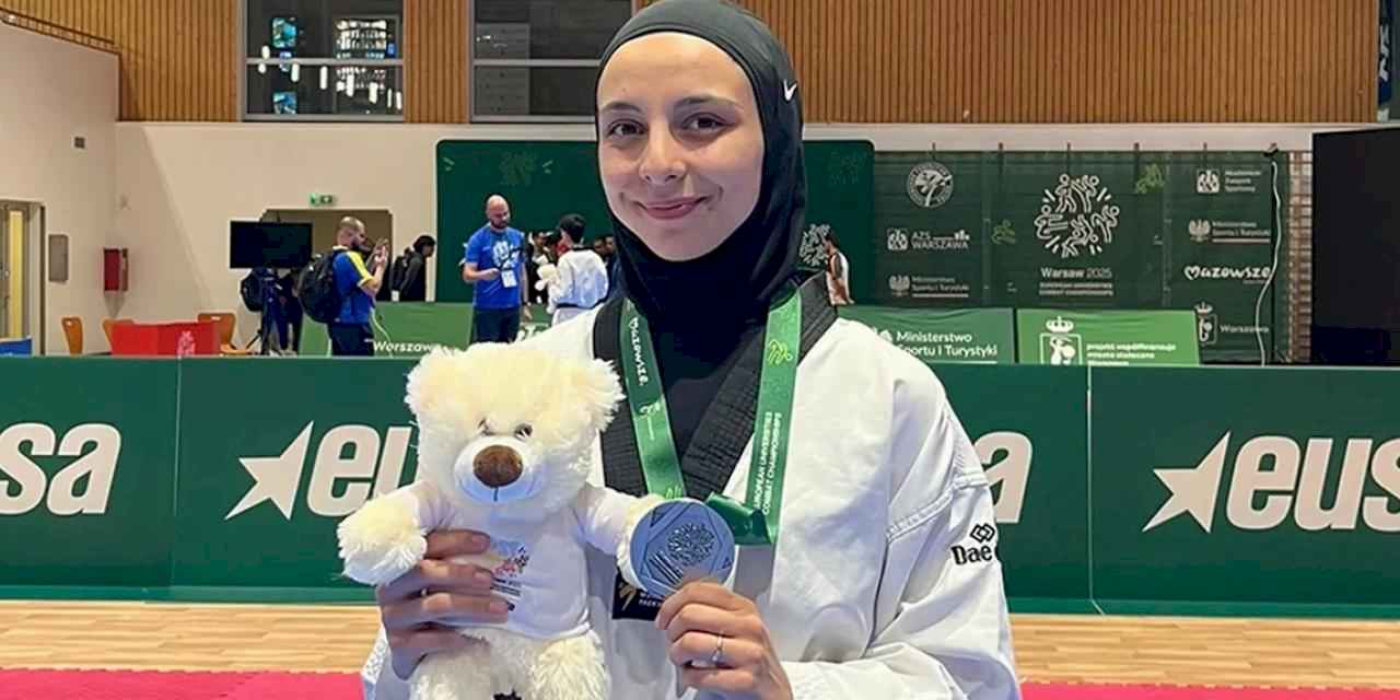 Konyalı milli sporcu Saliha'dan Avrupa ikinciliği